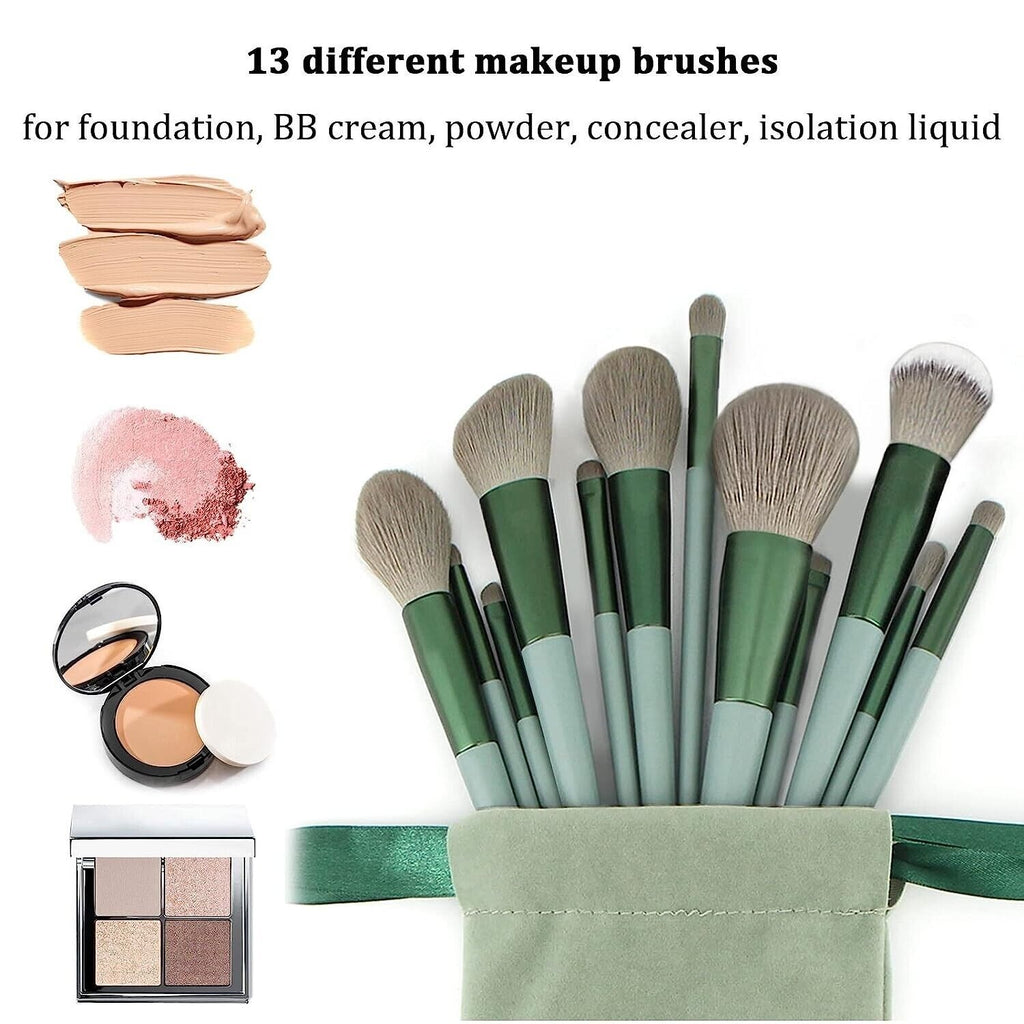 WANTER 13 Pcs Makeup Brushes Set Soft hair Loose Powder Eyeshadow Concealer Contour Eyeliner Brush Foundation Makeup Brush Beauty Cosmetic tools