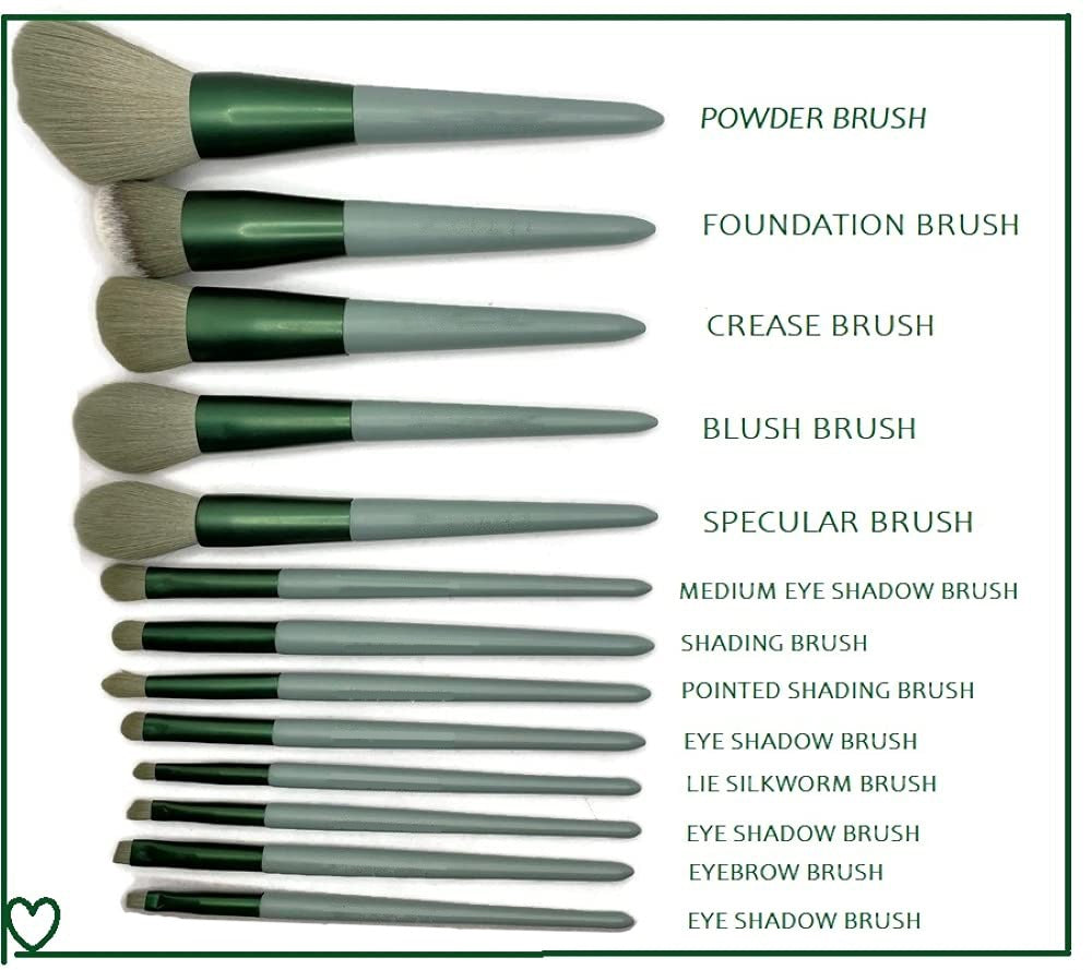 WANTER 13 Pcs Makeup Brushes Set Soft hair Loose Powder Eyeshadow Concealer Contour Eyeliner Brush Foundation Makeup Brush Beauty Cosmetic tools
