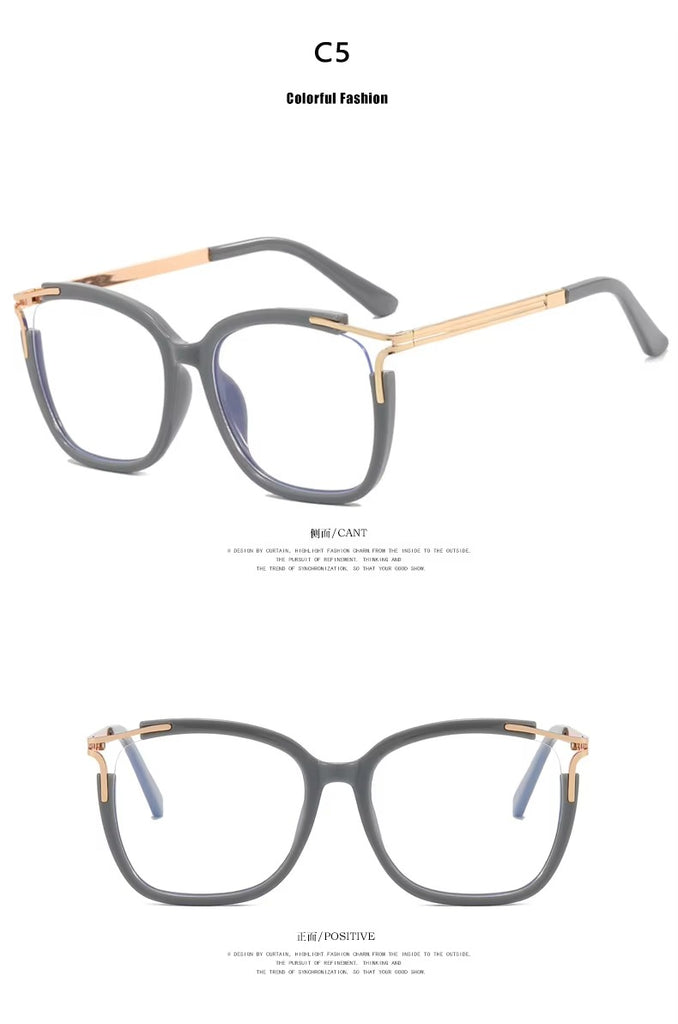 Women's Vintage Red Cat Eye Optical Frame Oversized Large Square TR 90 Frame
