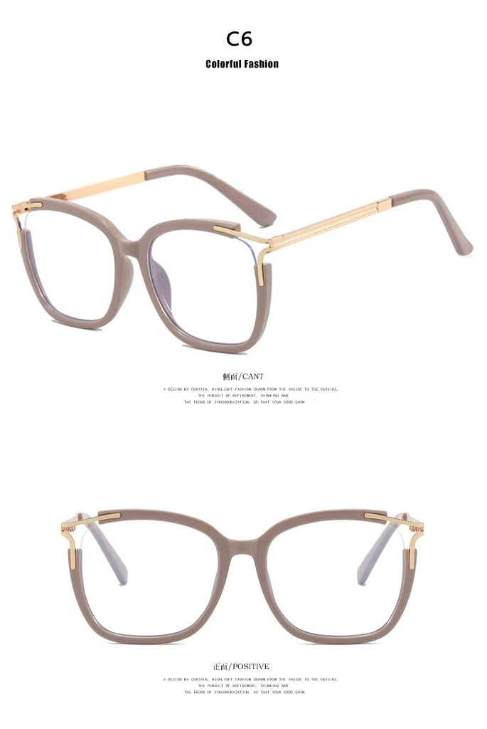 Women's Vintage Red Cat Eye Optical Frame Oversized Large Square TR 90 Frame