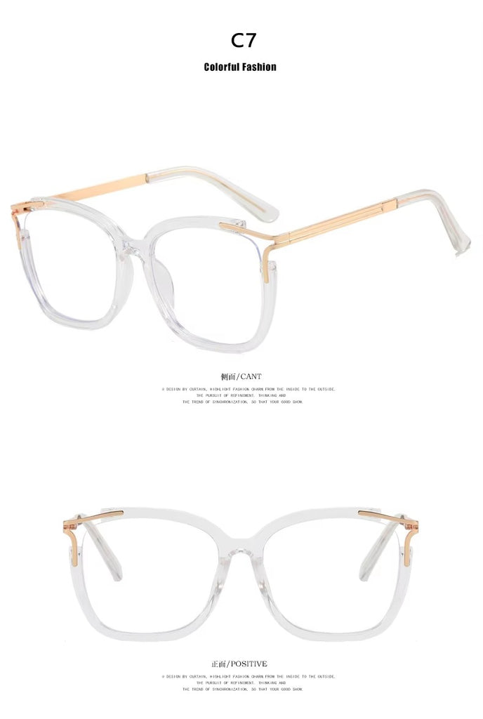 Women's Vintage Red Cat Eye Optical Frame Oversized Large Square TR 90 Frame
