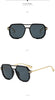 Fashion Double Bridge Retro UV 400 Protection Shades Oversized Square Pilot Sunglasses for Women