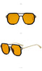 Fashion Double Bridge Retro UV 400 Protection Shades Oversized Square Pilot Sunglasses for Women