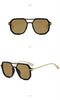 Fashion Double Bridge Retro UV 400 Protection Shades Oversized Square Pilot Sunglasses for Women
