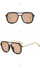 Fashion Double Bridge Retro UV 400 Protection Shades Oversized Square Pilot Sunglasses for Women