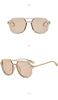 Fashion Double Bridge Retro UV 400 Protection Shades Oversized Square Pilot Sunglasses for Women