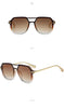 Fashion Double Bridge Retro UV 400 Protection Shades Oversized Square Pilot Sunglasses for Women