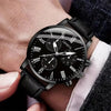 Fashion Black Men Set Casual Quartz Wrist Watches with Bracelet Chain Montres Homme Leather Band Wristwatch for Man Relojes