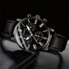 Fashion Black Men Set Casual Quartz Wrist Watches with Bracelet Chain Montres Homme Leather Band Wristwatch for Man Relojes