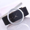 Fashion Simple Retro Ladies Sports Watch Unisex Luxury PU Transparent Hollow Quartz Casual Wrist Watch for Men