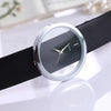 Fashion Simple Retro Ladies Sports Watch Unisex Luxury PU Transparent Hollow Quartz Casual Wrist Watch for Men
