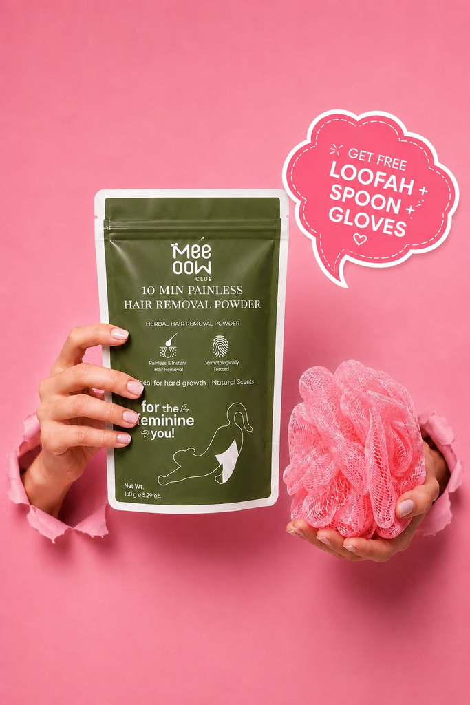 MEOOW Painless Hair Removal Powder Wax for Body Arms & Legs Polishing Skin Brightening Glow