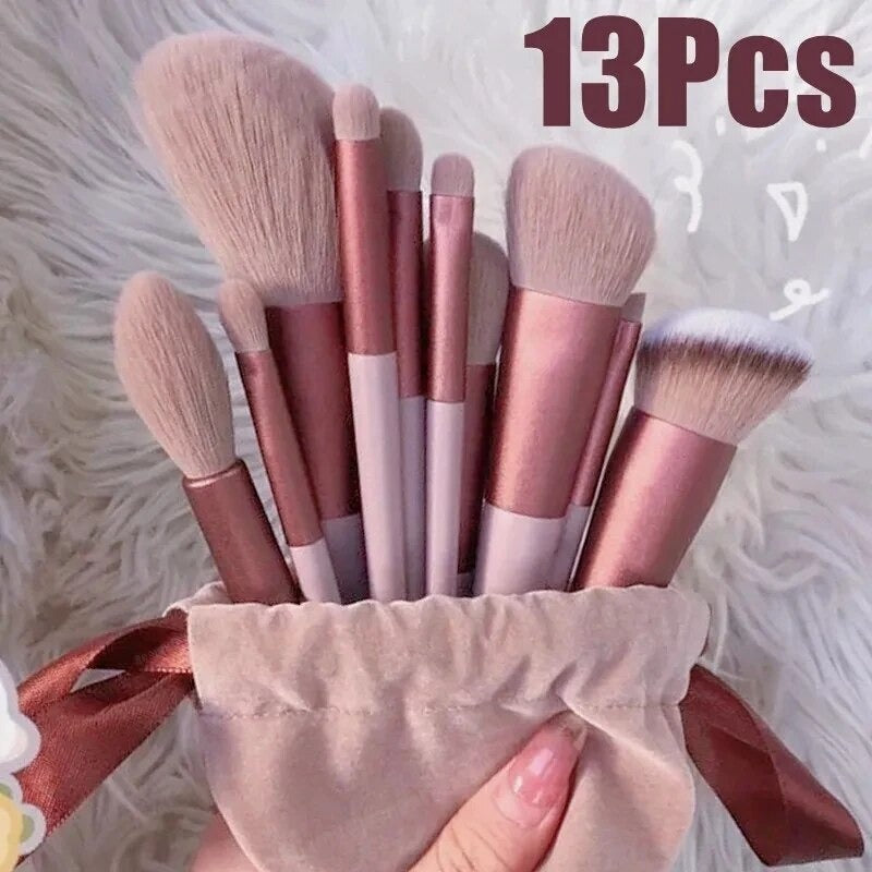 WANTER 13 Pcs Makeup Brushes Set Soft hair Loose Powder Eyeshadow Concealer Contour Eyeliner Brush Foundation Makeup Brush Beauty Cosmetic tools