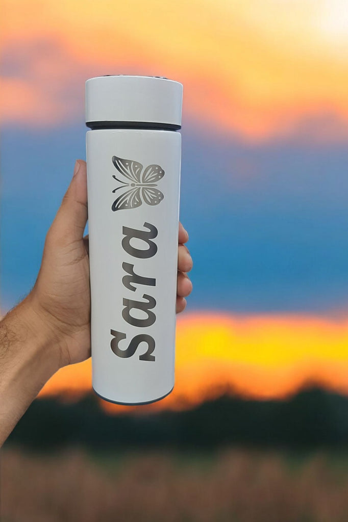 Customize Bottles with Name logo Bottle with Name Printing, Customize Vacuum Thermos Flask Bottle, Best Water Bottle, Bottle with Writing, Water Bottle for Kids, Hot and Cool Bottle, Personalised Bottle, Beautiful Tumbler Bottles, Laser Engraved Bottles